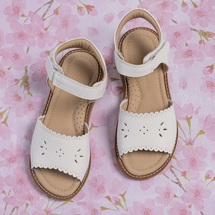 Elephantito Classic Sandal with Scallop White