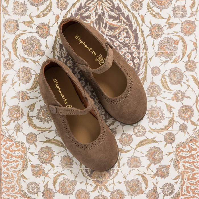 Elephantito Suede Mary Jane Beige