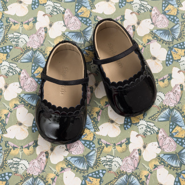 Elephantito Ava Baby Ballet Patent Black