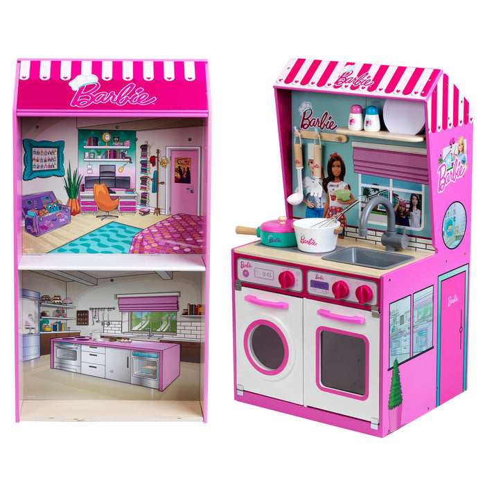 Theo Klein 2 In 1 Barbie Pretend Play Toy Kitchen and Dollhouse for Ki buybuy BABY