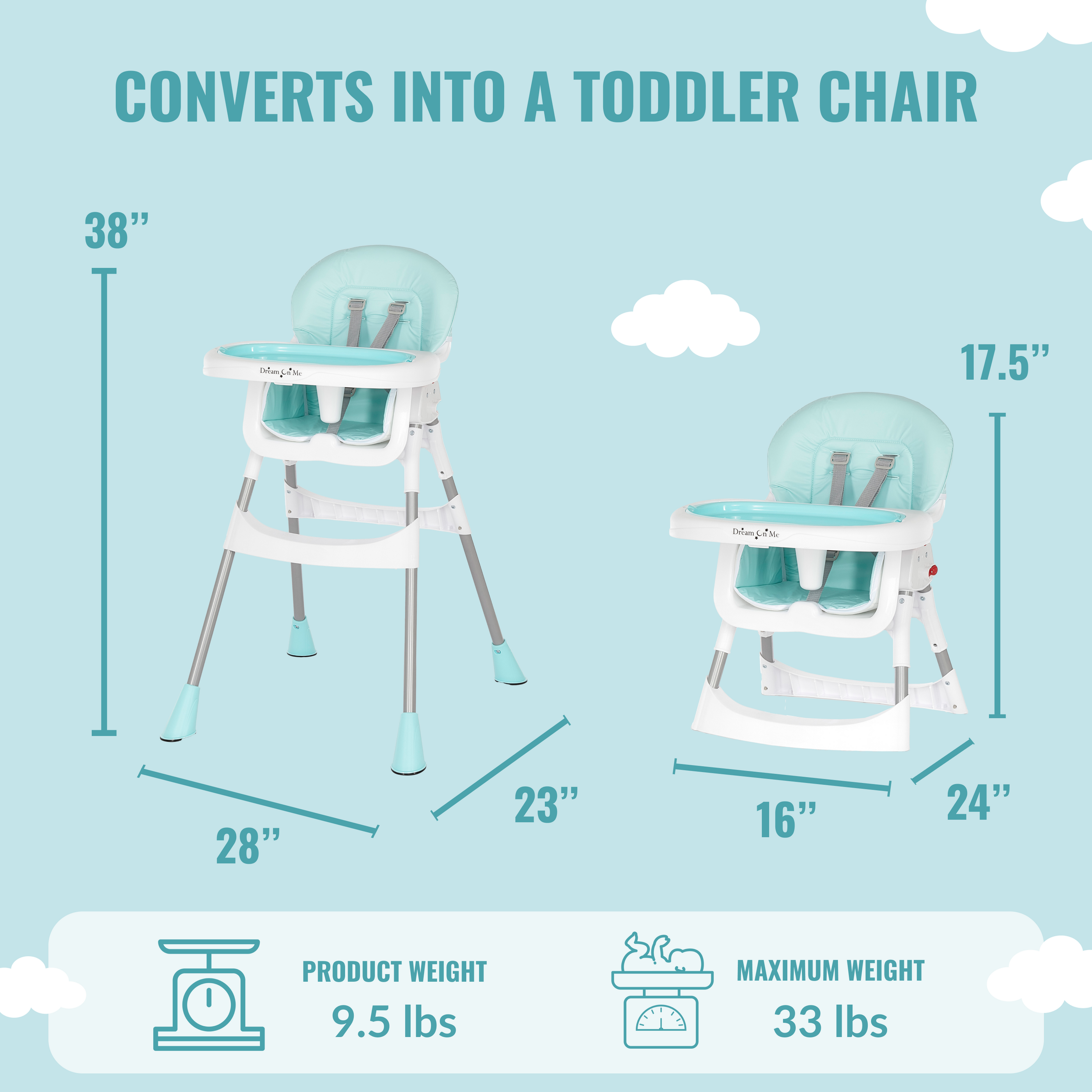 Dream On Me Portable 2-In-1 Table Talk High Chair — buybuy BABY