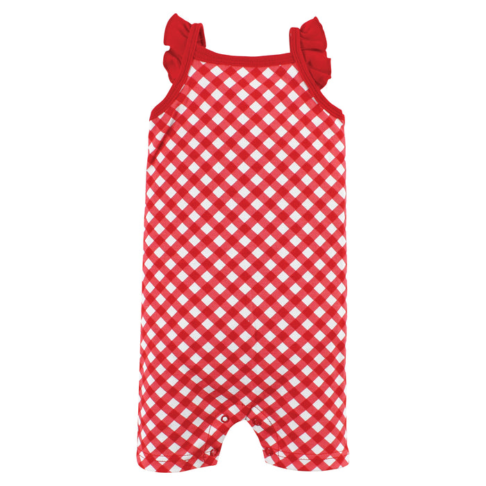 Hudson Baby Infant Girl Cotton Rompers, Udderly Adorable