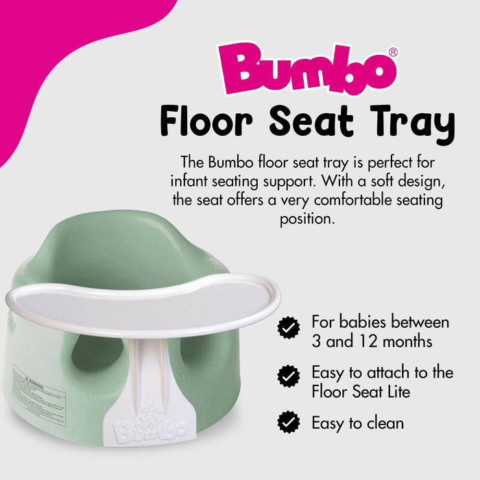 Bumbo Baby Infant Portable Foam Floor Seat w/ Play Top Tray Attachment, Hemlock