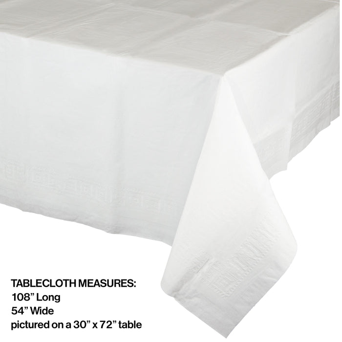 Party Decorations White Linette Paper Table Covers, 54" X 108" 2ct