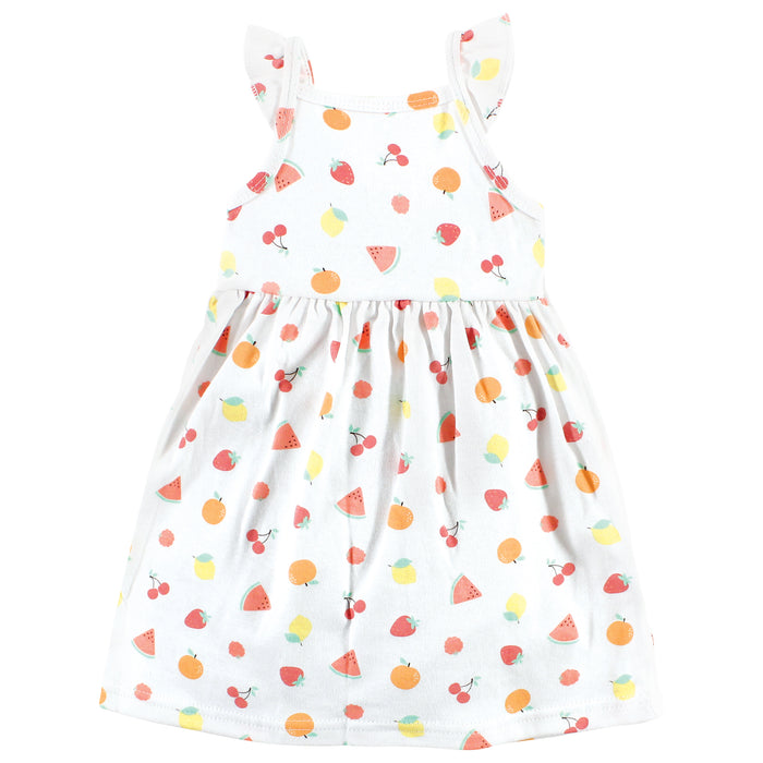 Hudson Baby Girls Cotton Dresses, Fruit Salad, 2-Pack