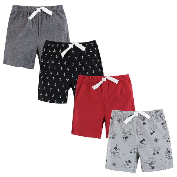 Hudson Baby Boy Shorts Bottoms 4-Pack, Pirate