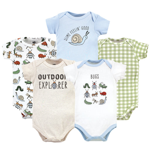 Hudson Baby 5-Pack Cotton Bodysuits, Bugs