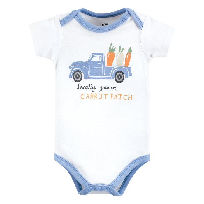 Hudson Baby 3-Pack Cotton Bodysuits, Carrot Patch Truck