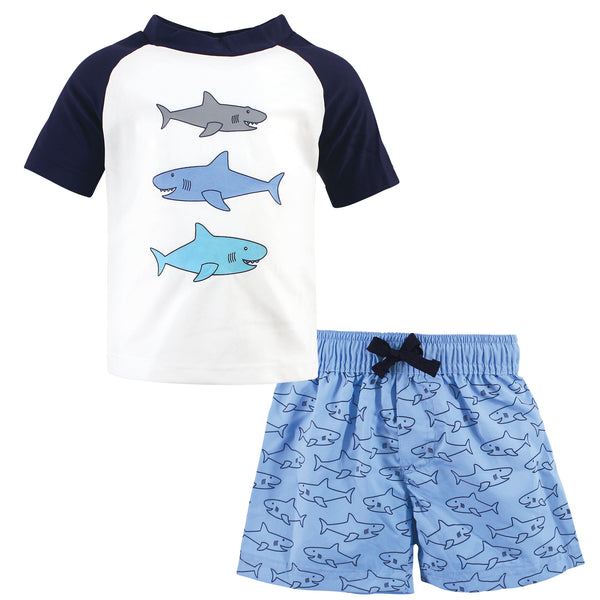 Hudson Baby Swim Rashguard Set, Sharks