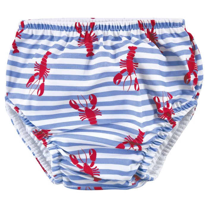 Hudson Baby Infant and Toddler Boy 2-Pack Swim Diapers, Anchors