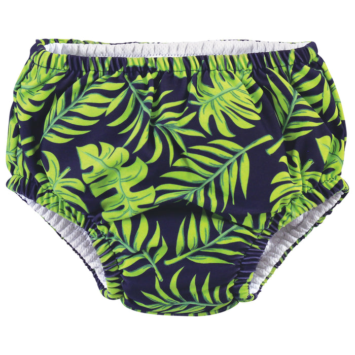 Hudson Baby Infant and Toddler Boy 2-Pack Swim Diapers, Tropical Leaves
