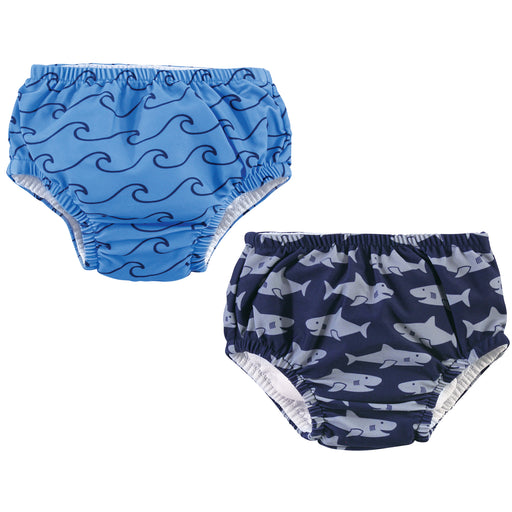 Hudson Baby Infant and Toddler Boy 2-Pack Swim Diapers, Sharks