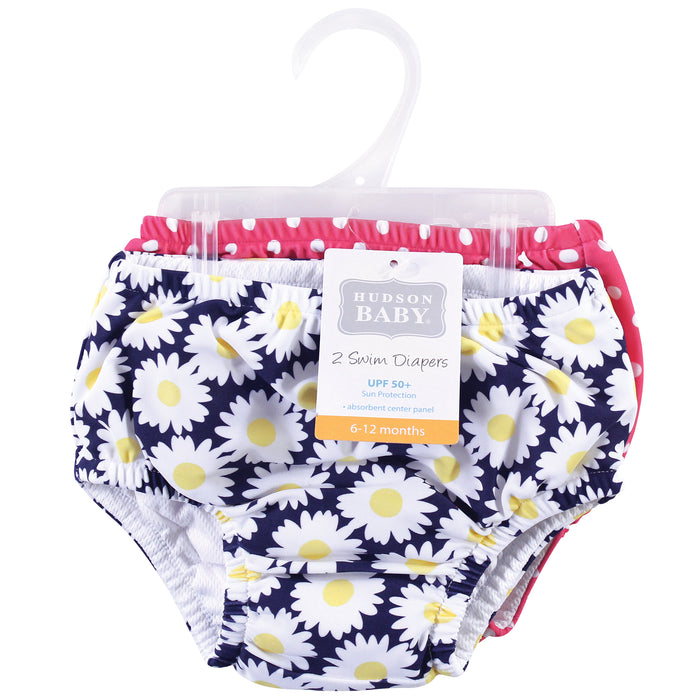 Hudson Baby Infant and Toddler Girl Swim Diapers, Daisy