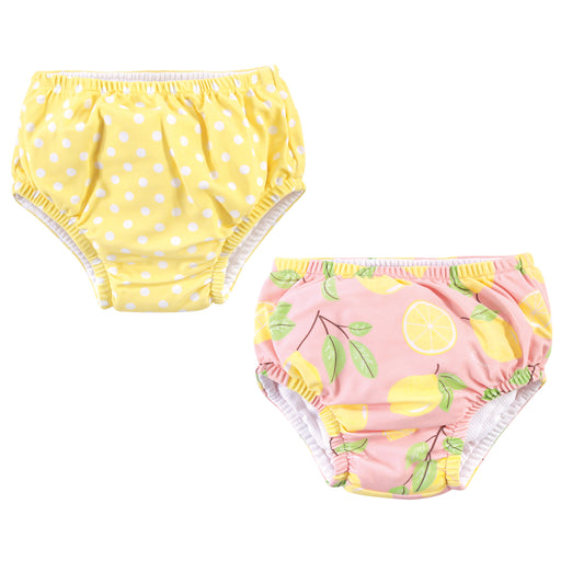 Hudson Baby Infant and Toddler Girl Swim Diapers, Pink Lemons