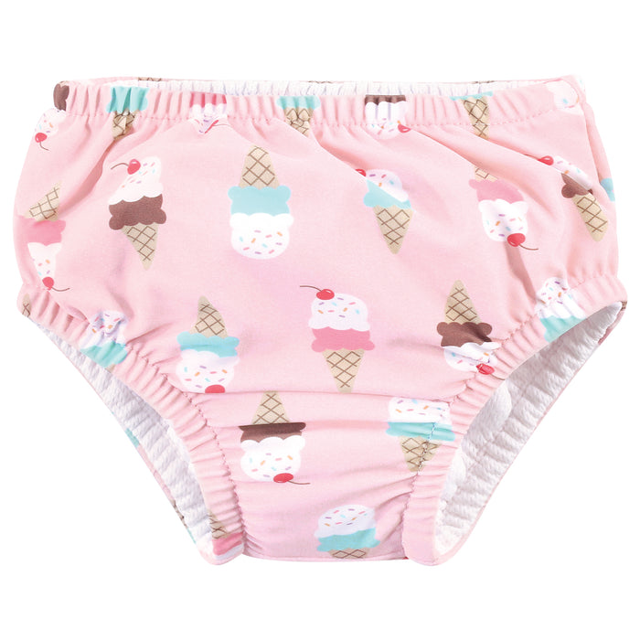 Hudson Baby Infant and Toddler Girl Swim Diapers, Ice Cream Cone