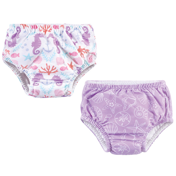 Hudson Baby Infant and Toddler Girl Swim Diapers, Sea Shells