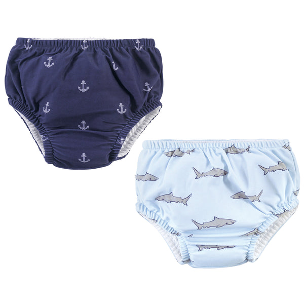 Hudson Baby Infant and Toddler Gender Neutral Swim Diapers, Blue Gray Shark