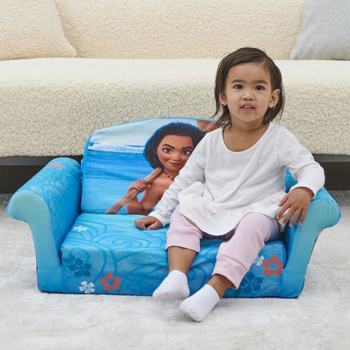 Marshmallow Furniture Kids 2-in-1 Flip Open Foam Compressed Sofa Bed, Moana