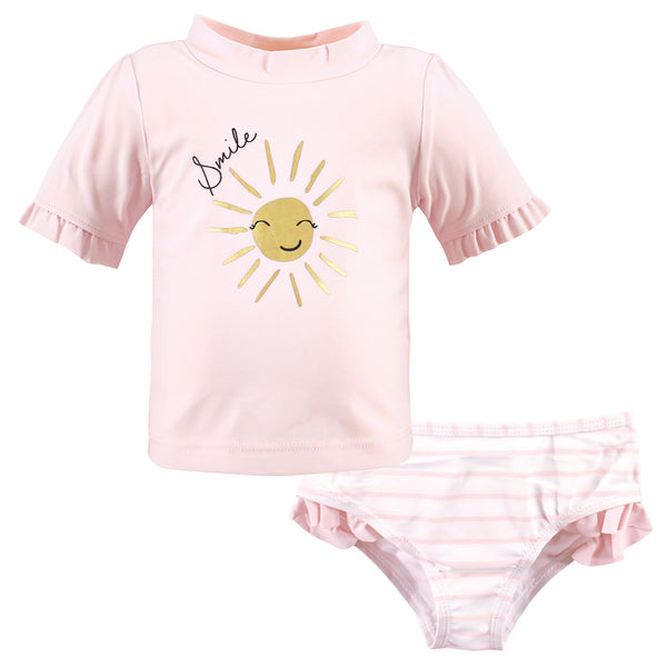 Hudson Baby Swim Rashguard Set, Smile Sunshine