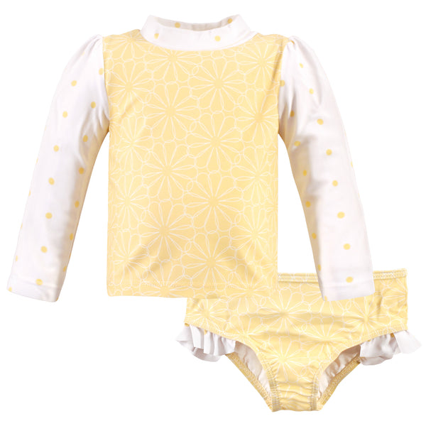 Hudson Baby Swim Rashguard Set, Yellow Daisy