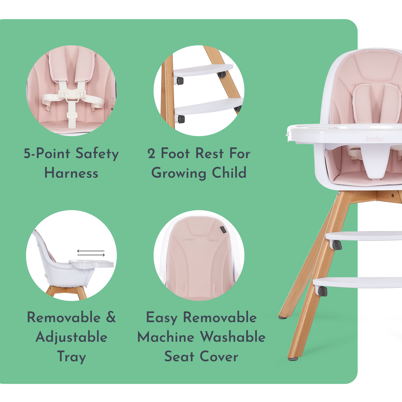 Evolur Zoodle 3-in-1 High Chair — buybuy BABY