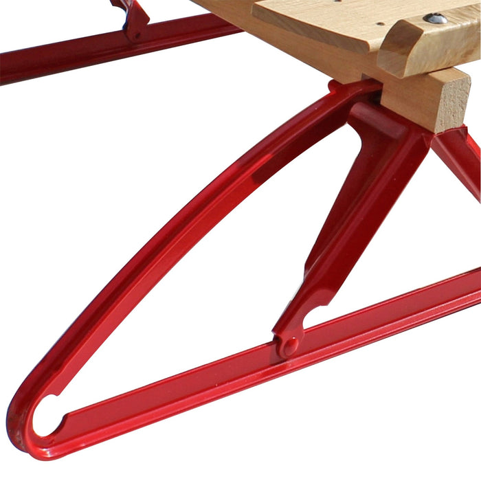 Flexible Flyer Metal Runner Steel/Wood 54" Long Snow Slider Sled for Kids, Red