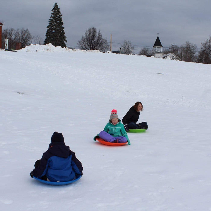 Flexible Flyer Flying Saucer 26" Plastic Snow Sled for Kids and Adults, Green