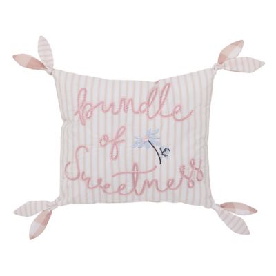 NoJo Farmhouse Chic Stripe "Bundle of Sweetness" Decorative Throw Pillow