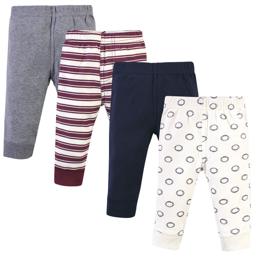 Hudson Baby Infant and Toddler Boy Cotton Pants 4-Pack, Football