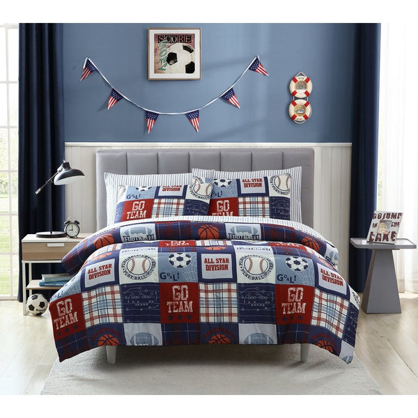 Kute Kids Sports Fan Toddler Comforter Set