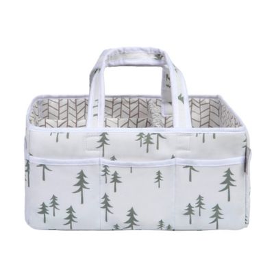 Trend Lab Green and Gray Mountain Baby Cotton Storage Caddy