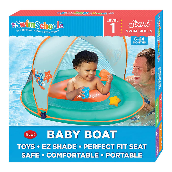 Aqua Leisure Campania Inflatable 2in1 Float, Floral & SwimSchool Baby Boat Float