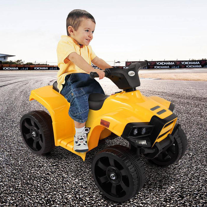 TOBBI 6V Kids Electric Battery Powered Ride On 4 Wheel ATV Quad Vehicle, Yellow