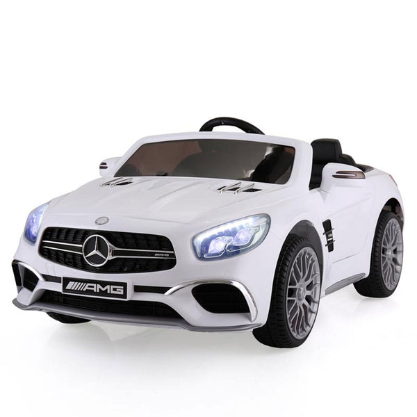 TOBBI Kids Rechargeable Battery Ride On Toy Mercedes Benz Car w/ Remote, White