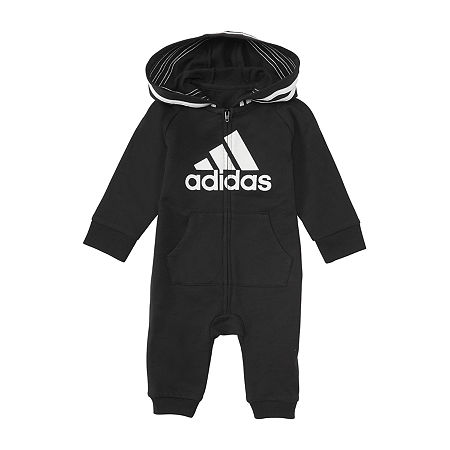 Adidas Baby Boy's Hooded Fleece Coveralls in Black