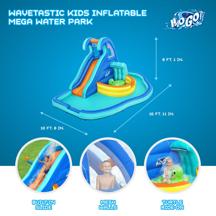 Bestway H2OGO! Wavetastic Kids Inflatable Water Park & Turtle Pool Ride-On Float