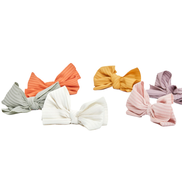 So'dorable 6 Piece Large Multi Rib Knit Bow Clips