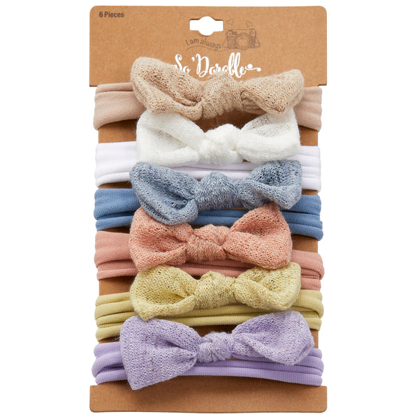 So'dorable 6 Piece Multi Textured Bow Headwrap Set