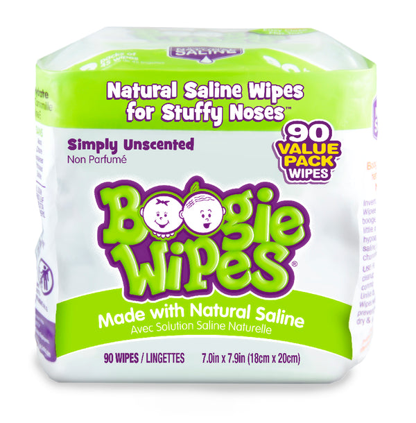 Boogie Wipes Saline Nose Wipes-Unscented 90ct