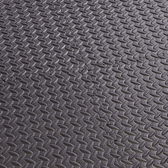 BalanceFrom Fitness 96 Sq Ft Interlocking EVA Foam Exercise Mat Tiles, Black