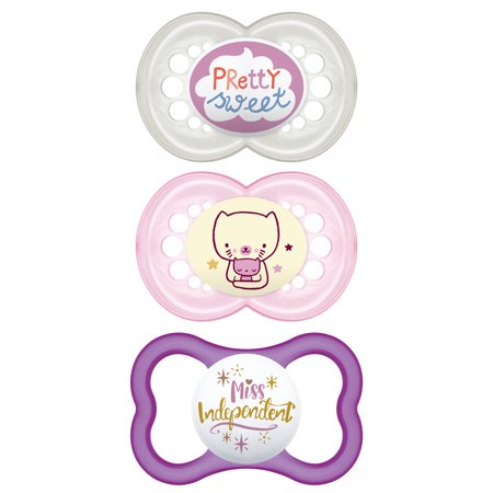 MAM Variety Pack Pacifier, 6+ months, Girl, 3 Pack