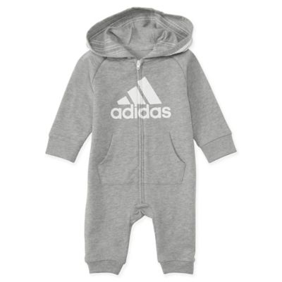 Adidas Baby Boy's Hooded Fleece Coveralls in Grey