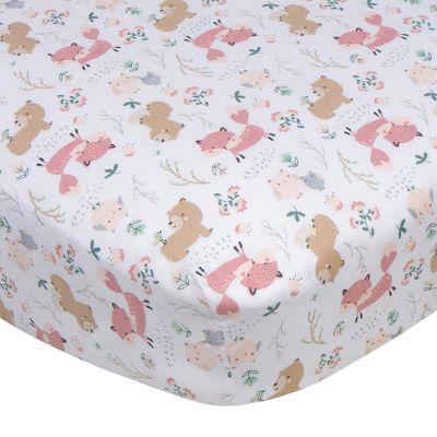 Gerber Baby Girls Fitted Crib Sheet - Woodland Critters