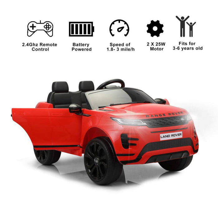 TOBBI 12V Kids Electric Battery Powered Licensed Land Rover Ride On Toy Car, Red