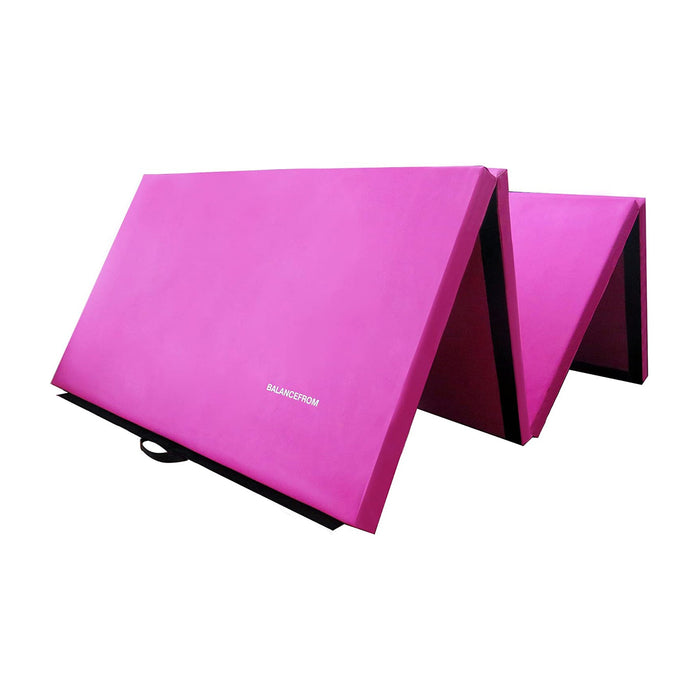 BalanceFrom Fitness 120 x 48" All Purpose Folding Gymnastics Exercise Mat, Pink