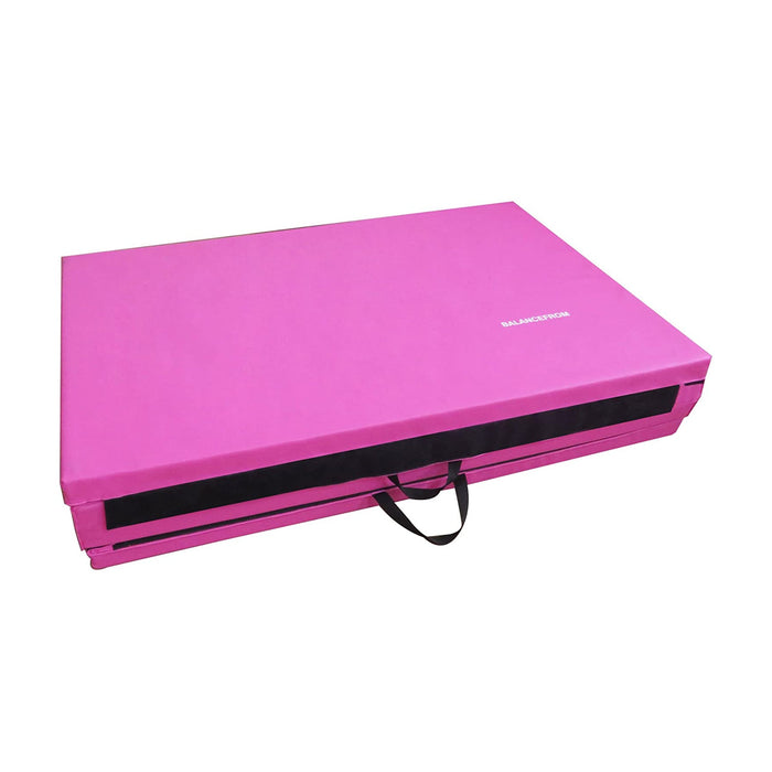 BalanceFrom Fitness 120 x 48" All Purpose Folding Gymnastics Exercise Mat, Pink