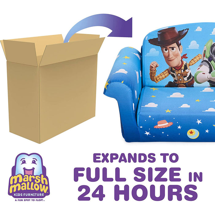 Marshmallow Furniture Kids 2-in-1 Flip Open Foam Compressed Sofa Bed, Toy Story