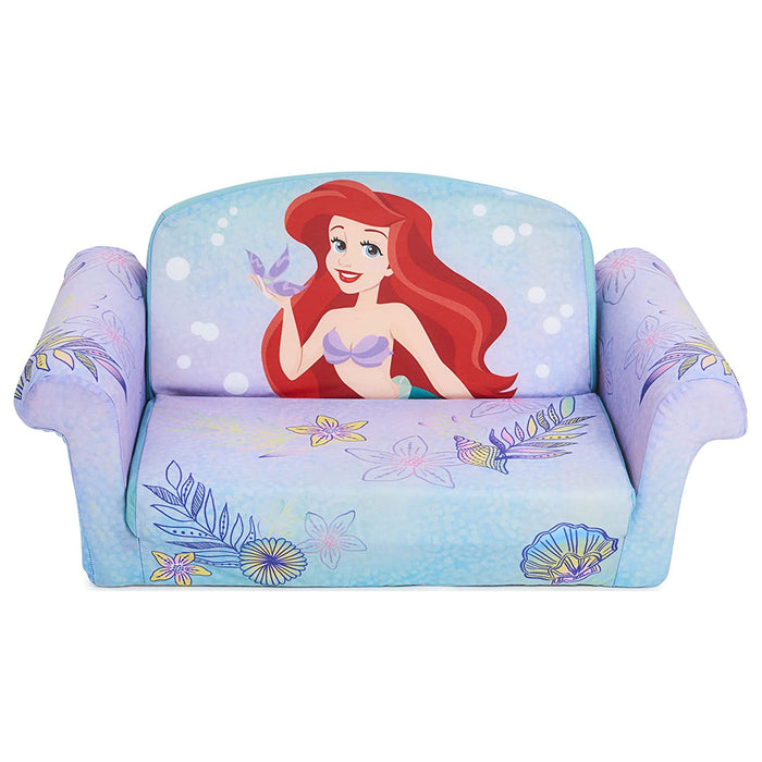 Marshmallow Furniture Kids 2-in-1 Flip Open Foam Sofa Bed, The Little Mermaid