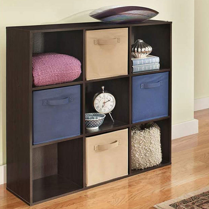 ClosetMaid 9 Cube Wood Stackable Open Bookcase Display Shelf Organizer, Espresso