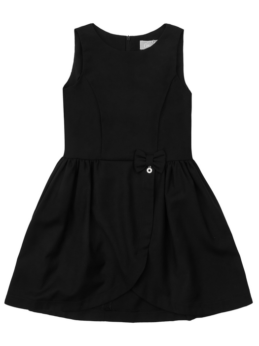 Mia Belle Girls Black Tulip Hem Girls Uniform Dress by Kids Couture